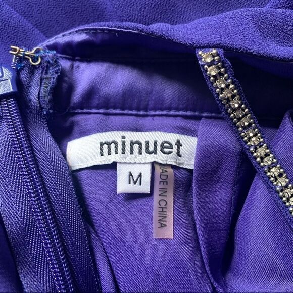 Minuet Halter Sheer Rhinestone Mini Dress - Picture 5 of 7